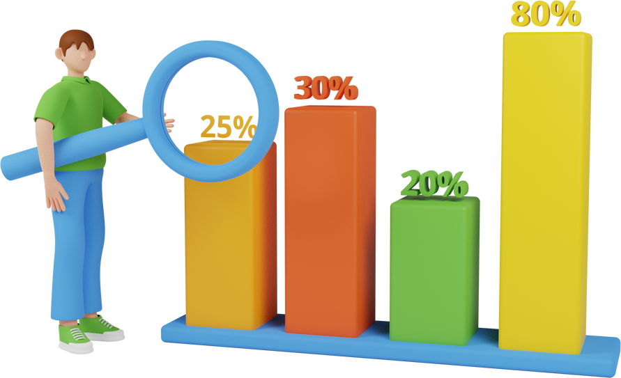 3D Illustration of Data analysis